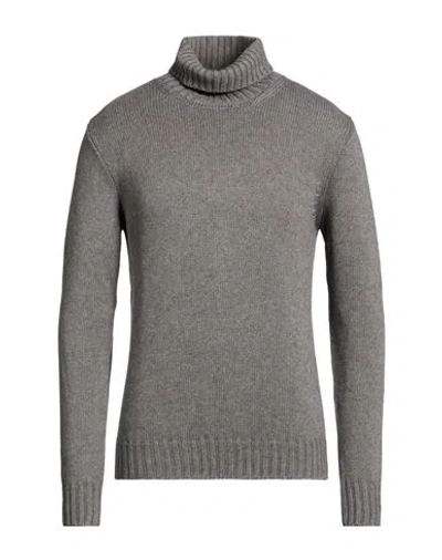 Retois Man Turtleneck Grey Size Xxl Cotton, Merino Wool In Gray