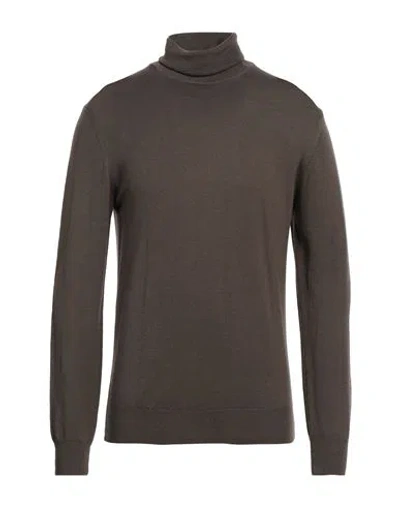 Retois Man Turtleneck Military Green Size L Merino Wool In Green
