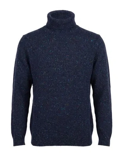 Retois Man Turtleneck Navy Size S Wool, Viscose, Polyamide In Blue