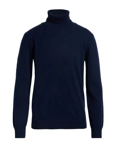 Retois Man Turtleneck Navy Size Xl Cashmere, Merino Wool In Blue