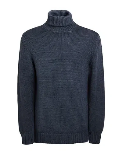 Retois Man Turtleneck Slate Blue Size Xl Merino Wool