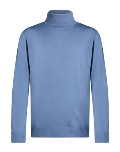 Retois Man Turtleneck Slate Blue Size Xxl Merino Wool