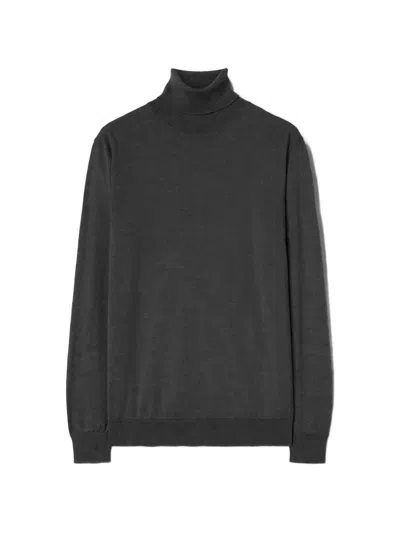 Retori Argyle-detail Roll-neck Sweater In Gray