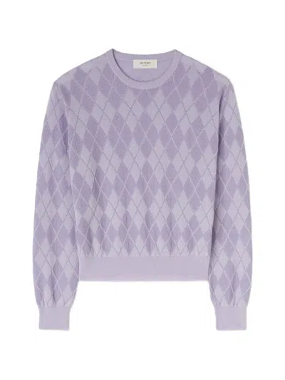 Retori Argyle-jacquard Sweater In Purple