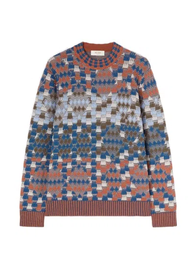 Retori Argyle-motif Virgin Wool Sweater In Blue