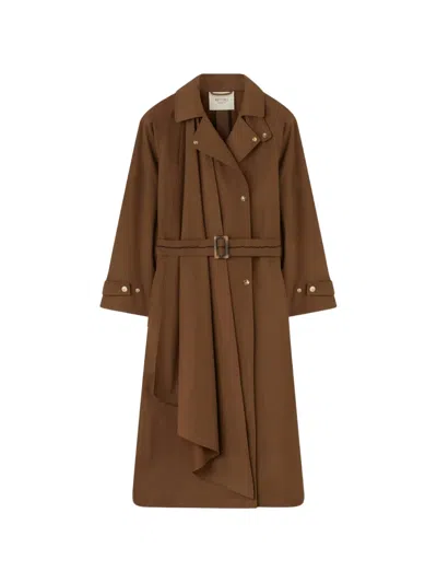 Retori Belted Heritage Trench Coat In Brown
