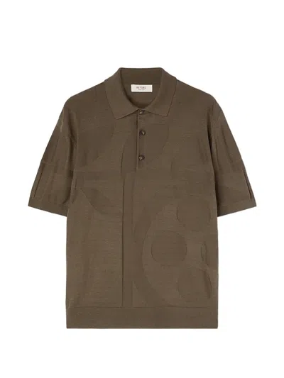 Retori Botanical-pattern Silk Polo Shirt In Brown