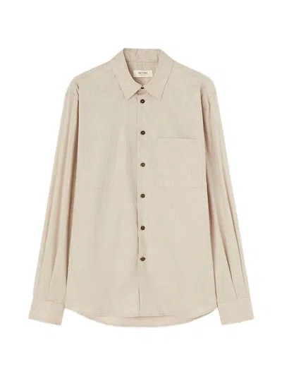 Retori Brushed-effect Patch-pocket Shirt In Neutral
