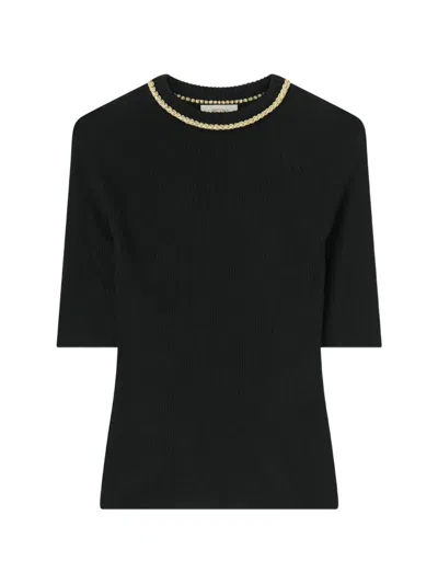 Retori Chain-detail Rib-knit T-shirt In Black