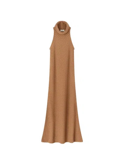 Retori Check-jacquard Maxi Dress In Neutral