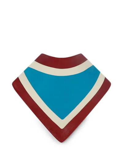 Retori Color-block Leather Bandana Scarf In Blue