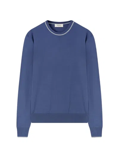 Retori Contrast-trim Crewneck Sweater In Blue