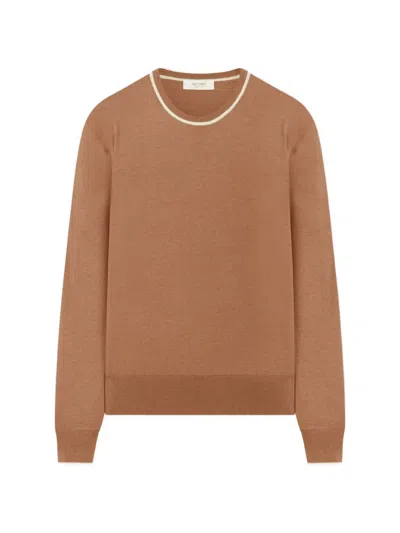 Retori Contrast-trim Silk-blend Sweater In Brown