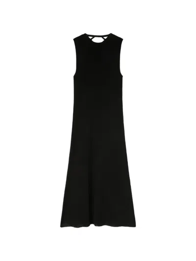 Retori Crochet-detail Knitted Midi Dress In Black