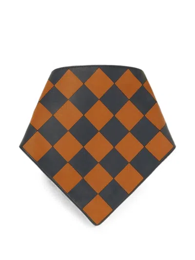 Retori Damier-pattern Bandana In Brown
