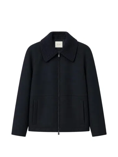 Retori Detachable-collar Wool Jacket In Blue