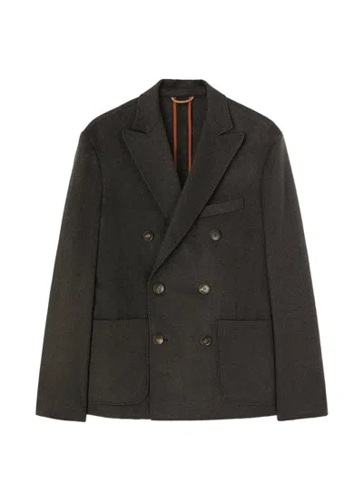 Retori Double-breasted Patch-pocket Blazer In Gray