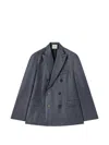 Retori Double-breasted Peak-lapel Wool Blazer In Blue