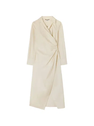 Retori Draped Cotton-poplin Midi Dress In Neutral