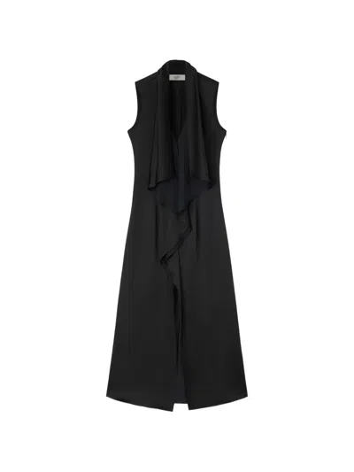 Retori Draped Midi Dress In Black