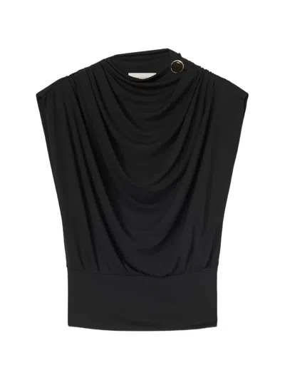 Retori Draped Top In Black