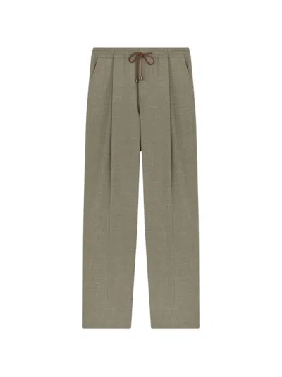 Retori Drawstring-waist Pleated Tailored Trousers In Green