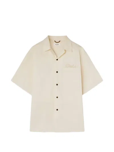 Retori Embroidered Bowling Shirt In Animal Print