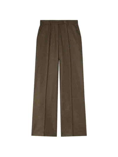 Retori Embroidered Pleated Trousers In Brown