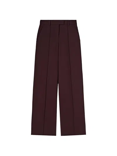 Retori Embroidered Pleated Trousers In Burgundy