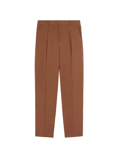 Retori Embroidered Reverse-pleat Trousers In Blue
