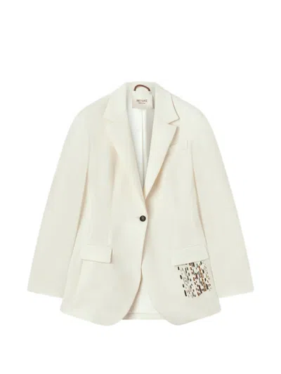 Retori Embroidered Single-breasted Virgin-wool Blazer In Gold