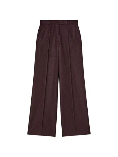 Retori Embroidered Straight-leg Trousers In Burgundy