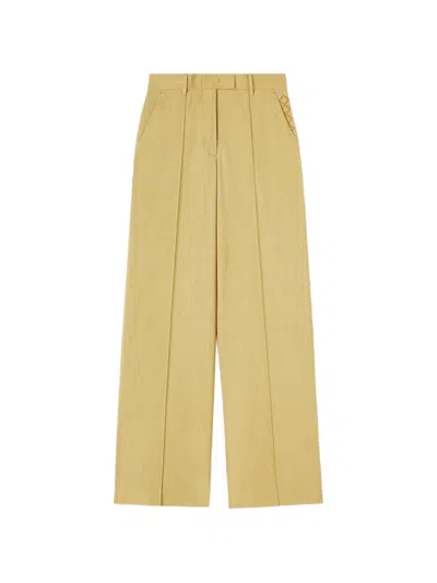 Retori Embroidered Wide-leg Trousers In Yellow
