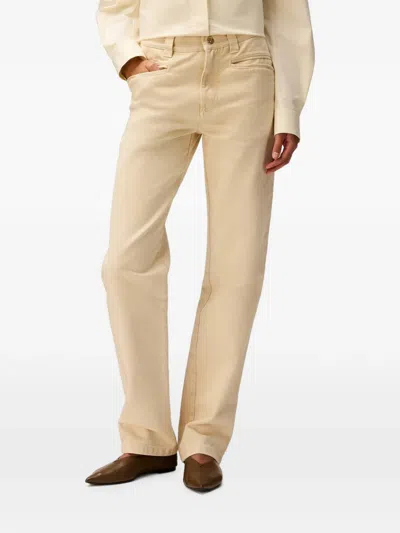 Retori Embroidered-waistband Jeans In Neutral