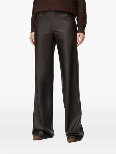 Retori Flared Leather Trousers In Brown