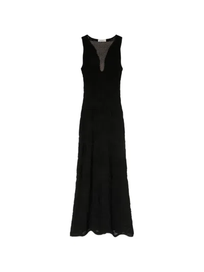 Retori Floral Jacquard Knit Maxi Dress In Black