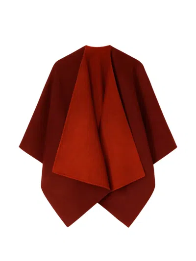 Retori Heavy Double-wool Cape In Burgundy