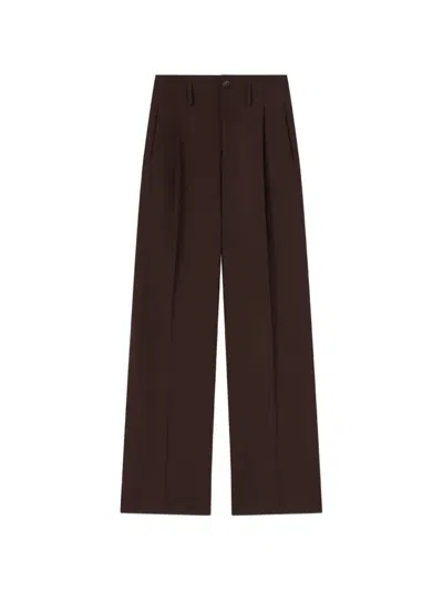 Retori Heritage Wide-leg Pleated Trousers In Brown