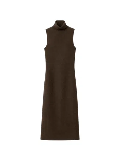 Retori High-neck Maxi Dress In Brown