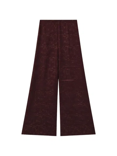 Retori High-rise Jacquard Trousers In Brown