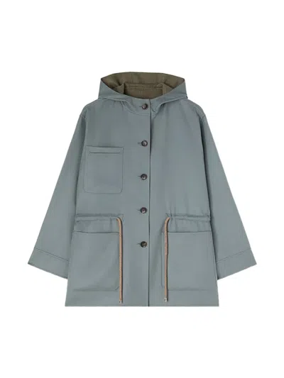 Retori Hooded Reversible Parka In Blue