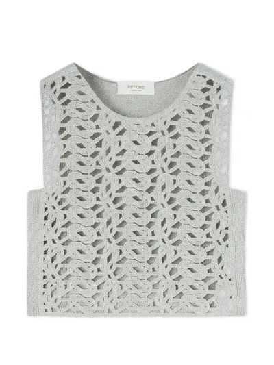 Retori Iconic Knot-detail Cropped Top In Gray