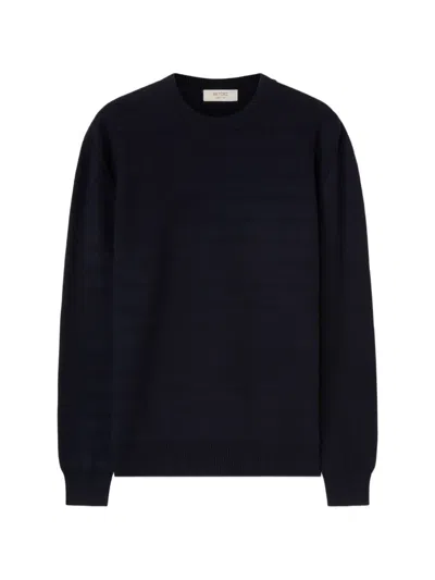 Retori Interlock-knit Crew-neck Sweater In Blue