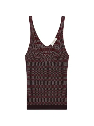 Retori Jacquard Tank Top In Red