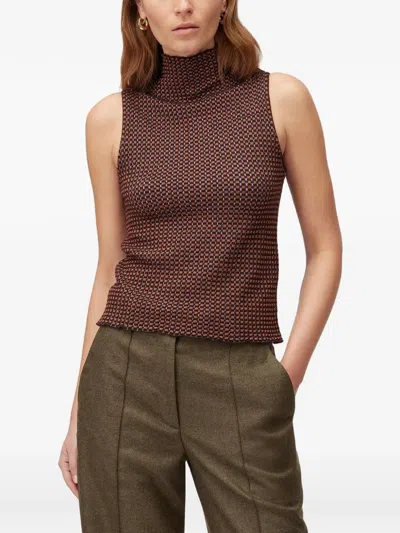 Retori Jacquard-knit Sleeveless Top In Brown