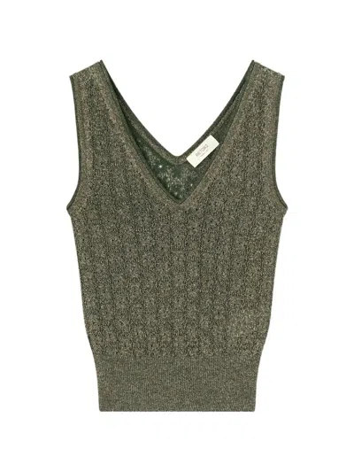 Retori Jacquard-knit Top In Green