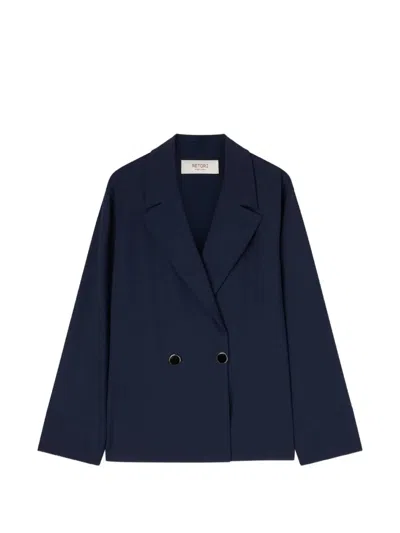 Retori Jewel-button Blazer In Blue
