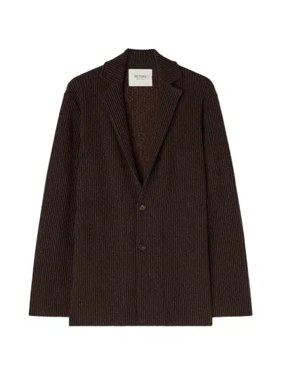 Retori Knitted Blazer In Burgundy