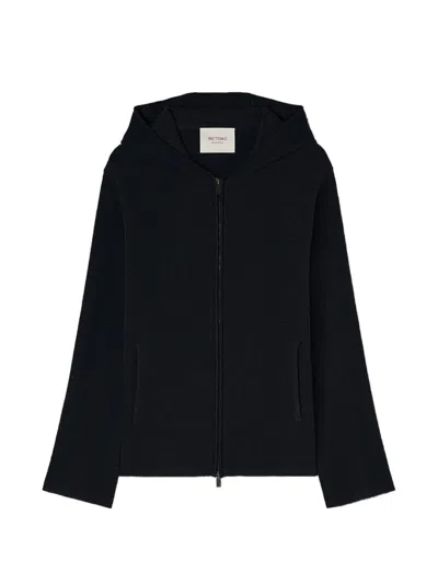 Retori Knitted Zip-up Hoodie In Blue