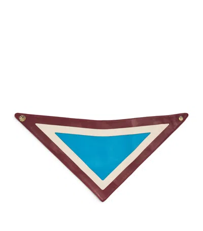 Retori Lambskin Colour-block Bandana In Blue